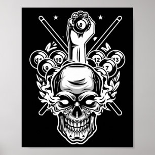 Geweldige Pocket Biljart Pool Player Athlete Cue S Poster