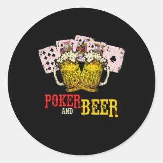 Geweldige pokerspelen in poker en bier ronde sticker