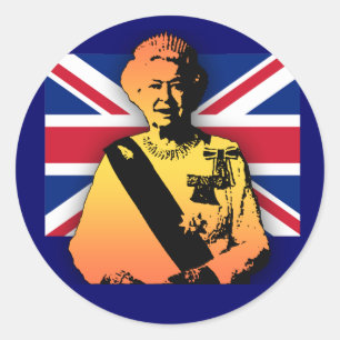 Geweldige Pop Art Diamond Jubilee met Uniefacilite Ronde Sticker
