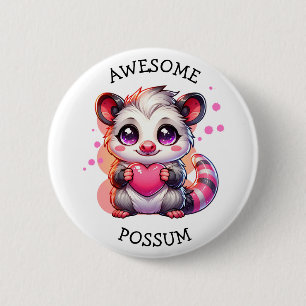 Geweldige possum Schattigee Cartoon opossum Ronde Button 5,7 Cm
