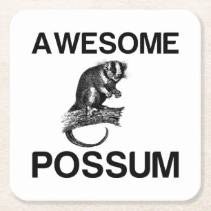 GEWELDIGE POSSUM VIERKANTE KARTONNEN ONDERZETTER