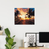 geweldige poster van Hollywood Beach pop (Thuiskantoor)