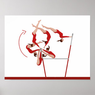 Geweldige Poster voor gymnastiek - ongelijke balke