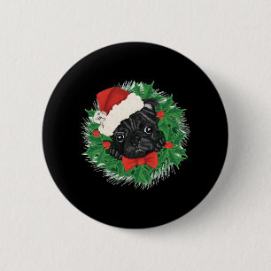 Geweldige Pug Kersttrui Ronde Button 5,7 Cm