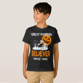 Geweldige Pumpkin Believer Halloween Fun Graphic T-shirt (Voorkant volledig)