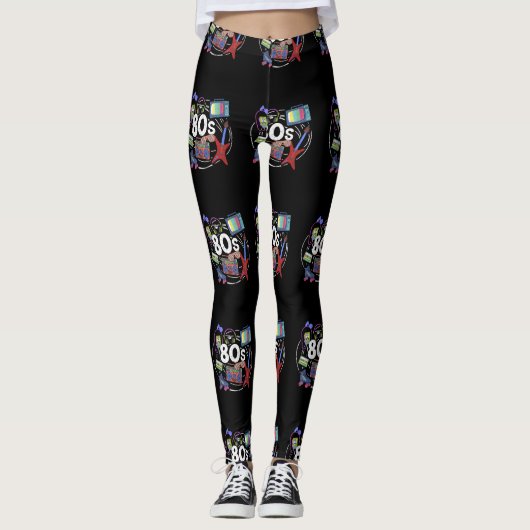 Geweldige retro 80s Throwback Leggings (Voorkant)