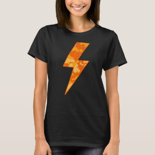 Geweldige Retro ORANJE HERFST CAMO Lightning Bolt T-shirt