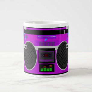 Geweldige Retro Paarse Boombox Grote Koffiekop