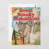 Geweldige rokergebergte Reisdruk. Briefkaart (Voorkant / Achterkant)