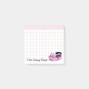 Geweldige Roze Doodlekat Post-it® Notes