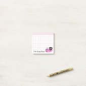 Geweldige Roze Doodlekat Post-it® Notes (Op bureau)