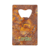 Geweldige Rusty Iron Aangepaste naam Kredietkaart Flessenopener (Voorkant)