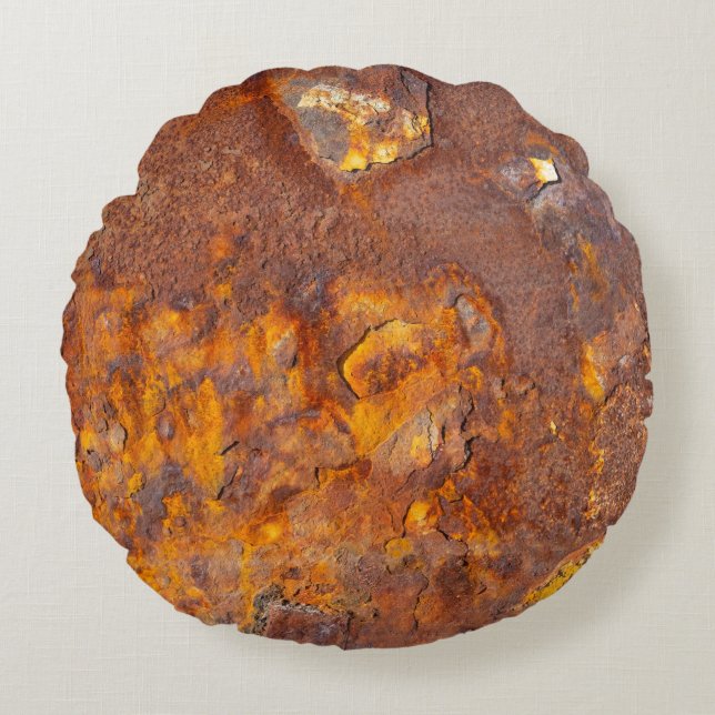Geweldige Rusty Iron Rond Kussen (Voorkant)