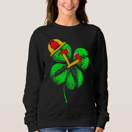 Geweldige Saint Patrick S Day Brandweerman Klavert Trui (Voorkant)