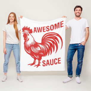 Geweldige saus Haan Grappig Fleece Deken