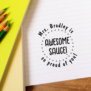 Geweldige saus leraar gepersonaliseerd rubberstempel
