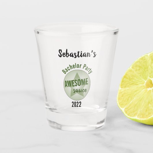 Geweldige saus voor aangepaste bachelor shot glas (Voorkant)