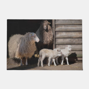 Geweldige schapen met foto van lammeren deurmat