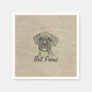Geweldige schattig grappig trendy bokserpuppy dogv servetten