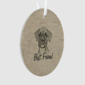 Geweldige schattige driekleppige bokshond ornament (voorkant)