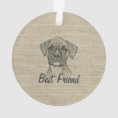 Geweldige schattige driekleppige bokshond ornament (achterkant)