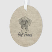 Geweldige schattige driekleppige bokshond ornament (voorkant)