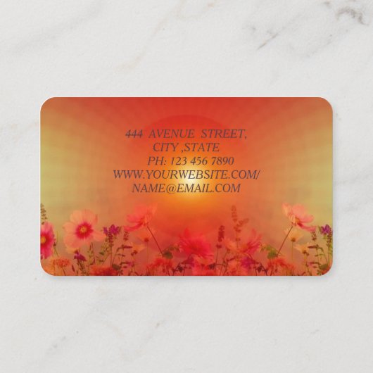 Geweldige Schattige Rode Zonne Visitekaartje (Achterkant)