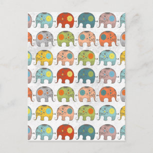 Geweldige schattige trendy circus Indische olifant Briefkaart