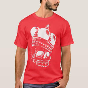 Geweldige schedel met kroonskelet Botten en piraat T-shirt