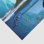 Geweldige schildpad met fee en vogels tissuepapier (Detail)