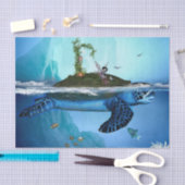 Geweldige schildpad met fee en vogels tissuepapier (Craft)