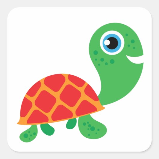 Geweldige schildpad vierkante sticker (Voorkant)