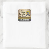 Geweldige schoolbusstuurprogramma | VINTAGE Vierkante Sticker (Tas)