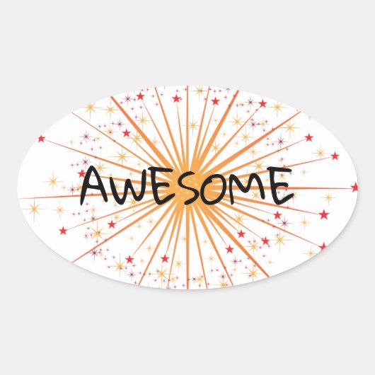 Geweldige schoolsticker ovale sticker (Voorkant)