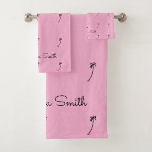 Geweldige silhouet Coastal Coconut Tree Pattern Bad Handdoek