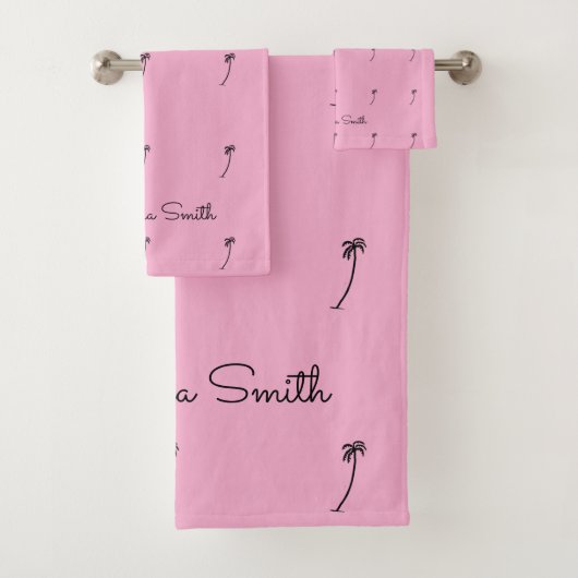 Geweldige silhouet Coastal Coconut Tree Pattern Bad Handdoek (Insitu)