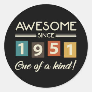 Geweldige sinds 1951 Retro 70e verjaardag Ronde Sticker