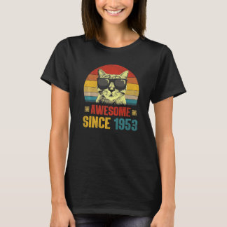 Geweldige sinds 1953 70th Birthday Gift Cat Lover T-shirt