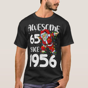 Geweldige sinds 1956 Dabbing Santa 65th Birthday C T-shirt