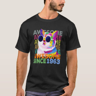 Geweldige sinds 1963 Funny Cat 59th Birthday T-shirt