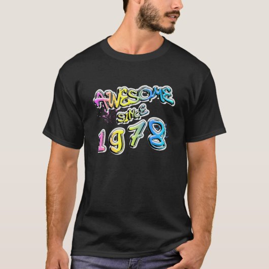 Geweldige sinds 1978 Graffiti Motif T-shirt (Voorkant)