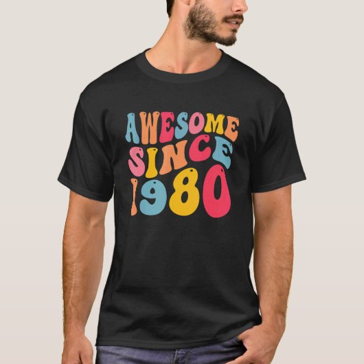 Geweldige sinds 1980 42 jaar oud Retro  42e T-shirt (Voorkant)