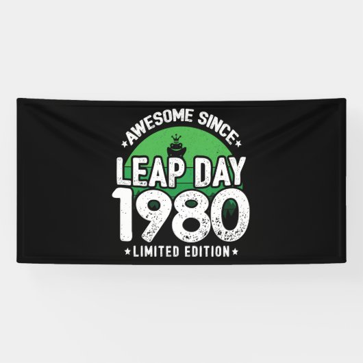 Geweldige sinds 1980 - Leap Day Leap Year Birthday Spandoek (Horizontaal)
