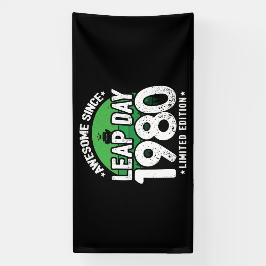Geweldige sinds 1980 - Leap Day Leap Year Birthday Spandoek (Verticaal)