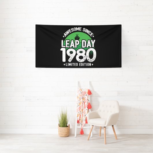 Geweldige sinds 1980 - Leap Day Leap Year Birthday Spandoek (Insitu)