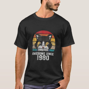 Geweldige sinds 1981, 40e verjaardag, Retrokat T-shirt
