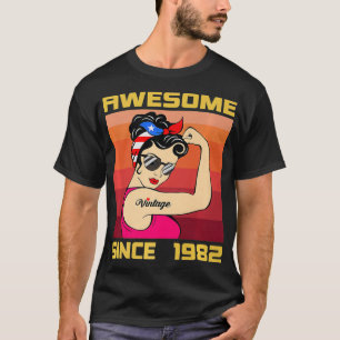Geweldige sinds 1982 39 jaar voor vrouwen van Retr T-shirt