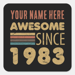 Geweldige sinds 1983 40e verjaardag vierkante sticker