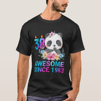 Geweldige sinds 1983 Cute Panda 38 jaar oud 38 jaa T-shirt