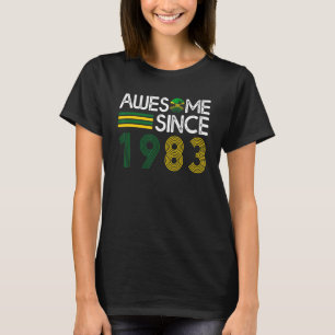 Geweldige sinds 1983 Jamaicaanse vlag Bday 39 jaar T-shirt